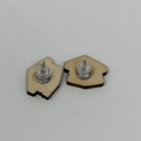 Stack of books colorful wood stud earrings - Picture 5 of 7